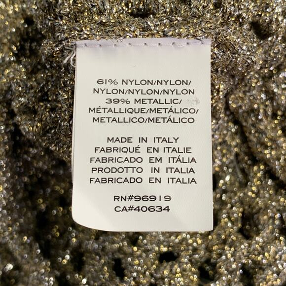 MARC JACOBS Size S Gold Nylon Metallic Knit Crew Neck Pullover - Picture 6 of 6